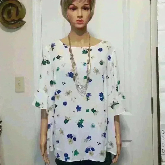 💚Nwt: LIZ CLAIBORNE Tops |Necklace included  Size: OX  #0027 - Picture 1 of 14